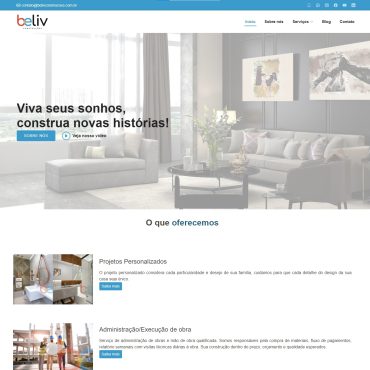 Site Beliv Construções - Portfolio Solves